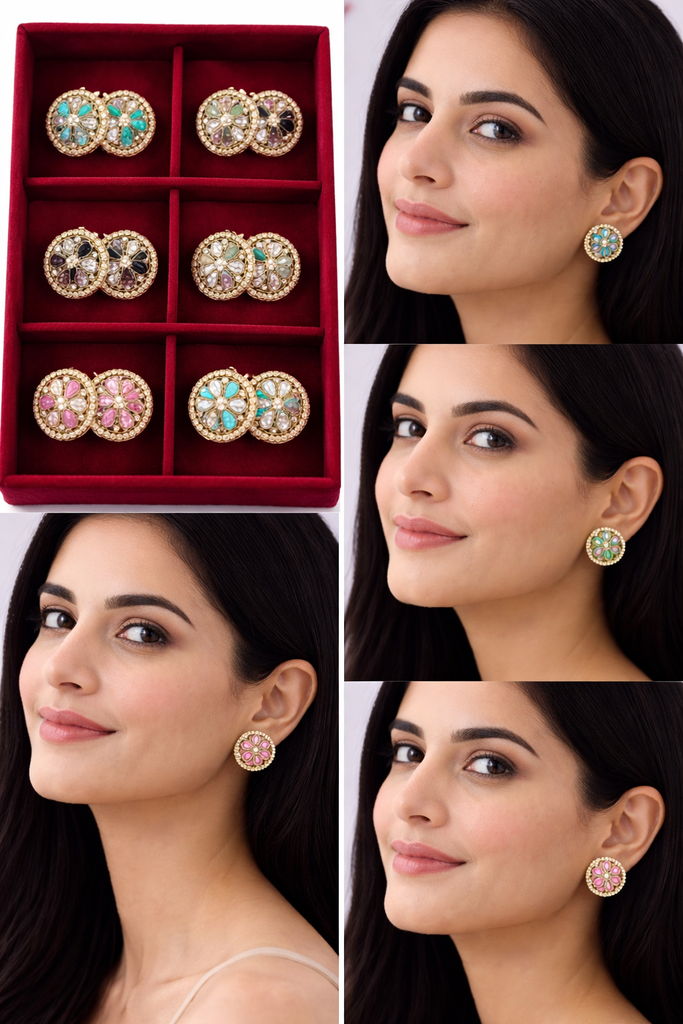 Stylish Studs | Wedding, Party & Everyday Jewellery (Baby pink)