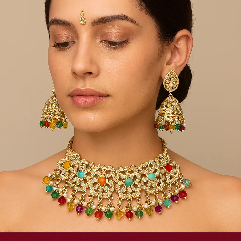 Pakistani Necklace Set with Pasa | Buy Jewellery Online